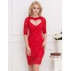 Lace Heart Sexy Red Slim Fashion Dress