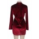 Wine Long Sleeve Bodycon Mini Dress