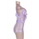 Purple Eyelash Lace Romper Teddy Lingerie