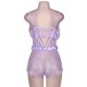 Purple Eyelash Lace Romper Teddy Lingerie