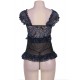 Black With Blue Crotchet Princess Babydoll