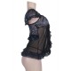 Black With Blue Crotchet Princess Babydoll