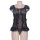 Black With Blue Crotchet Princess Babydoll