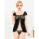 Black Lace Princess Embroidered Crocheted Babydoll