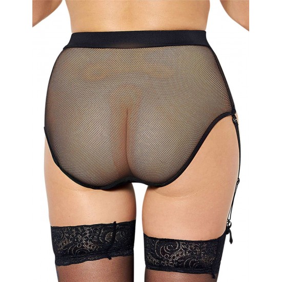 High Waist Side Garter Fishnet Panty