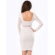 White Mesh Sexy Bodycon Long Sleeves Dress