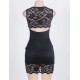 Scallop Black Lace Sleeveless Dress