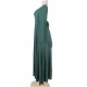 Emerald Belted V Neck Back Maxi Dress