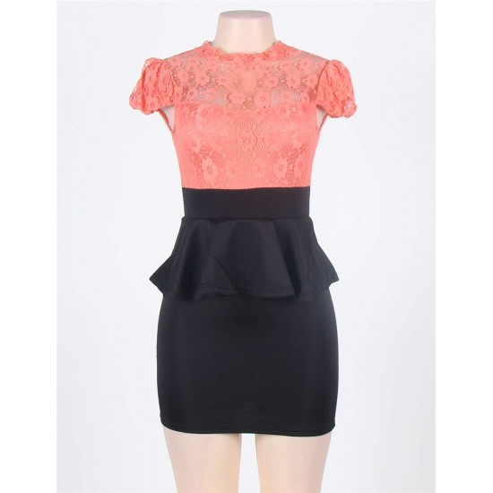 Lace peplum dress