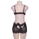 2pc Eyelash Underwire Bra And Skirt Set