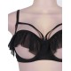 Open Cup Ruffle Black Bra And Panty Set