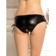 Leather Open Crotch Strappy Black Panty