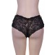 Sexy Black High Waist Floral Lace Strappy Panty 