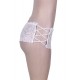 White Plus Size Sexy High Waist Floral Lace Panty