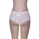 White Plus Size Sexy High Waist Floral Lace Panty