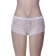 White Plus Size Sexy High Waist Floral Lace Panty