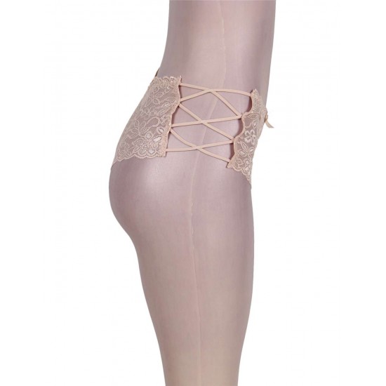 Nude Floral Lace High Waist Sexy Panty