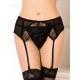 Black Sexy Transparent Lace Garter Panty