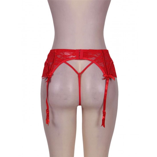 Red Sexy Lace Garter Panty