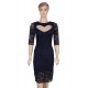 Sweet Heart Dark Blue Slim Fashion Dress