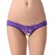 Open Crotch Caged Back Purple Lace Panty