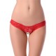 Caged Back Open Crotch Red Lace Panty