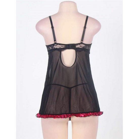 2 Pieces Sexy Cup Blace Lace Babydoll