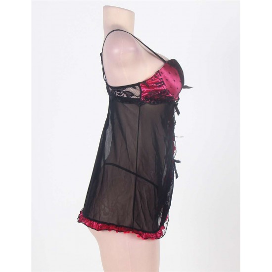 2 Pieces Sexy Cup Blace Lace Babydoll