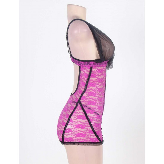 Stretch Sexy Lace Lingerie And Denier Chemise