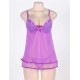 Sexy Bright Purple Sheer Mesh Babydoll