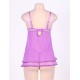 Sexy Bright Purple Sheer Mesh Babydoll