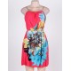 On Sale Multi Flowers Ladies Fashion Dress With belt