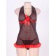 Sexy Halter Red Heart Print Nightie Lingerie