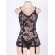 Black Lace Harter Seamless Short Lingerie Set