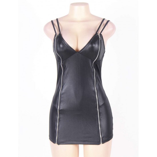 Plus size leather dress