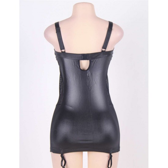 Plus size leather dress