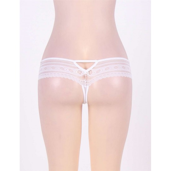 White Lace Trim Scalloped Sexy Panty