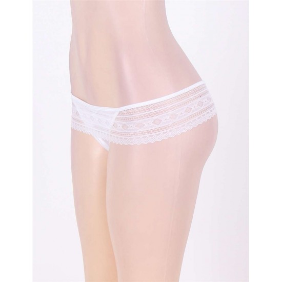 White Lace Trim Scalloped Sexy Panty