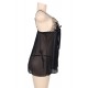 Elegant Plus Size Black  Babydoll