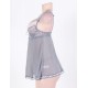 Grey Plus Size Babydoll With Lace Trim