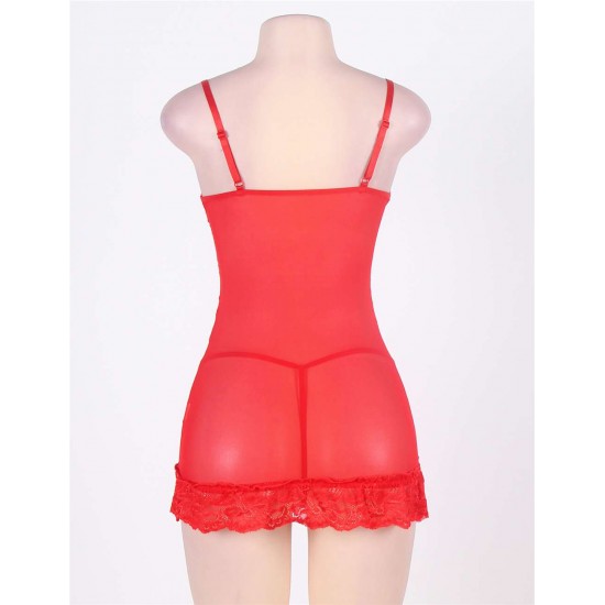 Red Halter Feminine Fitted Elegant Babydoll