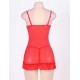 Red Halter Feminine Fitted Elegant Babydoll