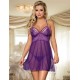 Seduce Midnight Purple Springtime Babydoll Set