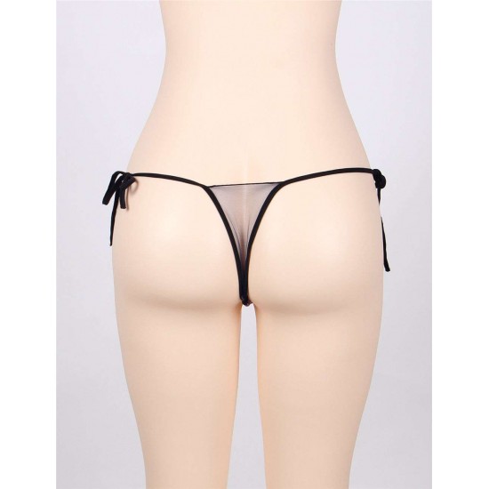 Plus Size Lacing Embroidery Panty