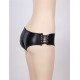 Plus Size Black Open Crotch Leather Panty