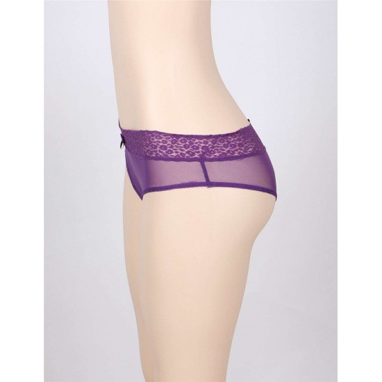 Sexy Holiday Peek A Boo Back Mesh Crotchless Valentines Panty