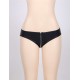 Plus Size Black Leather Zipper Panty