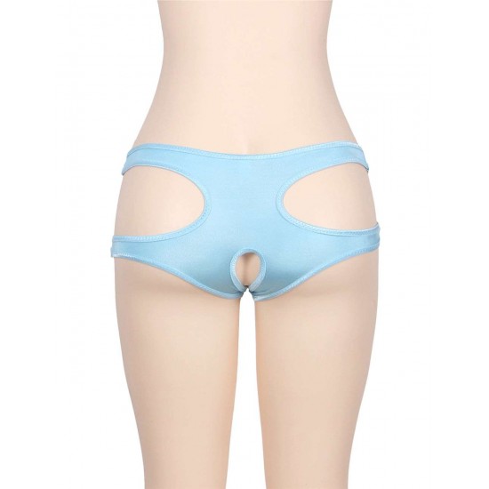 Seven Colors Bright Blue Cut Out Open Crotch Panty