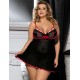 Black Plus Size Stylish Floral Lace Nightdress 