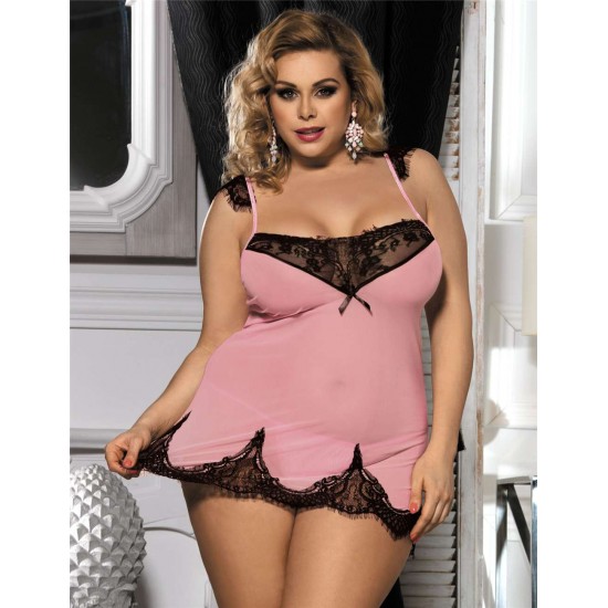 Romantic Plus Size Heart Lace Nightwear